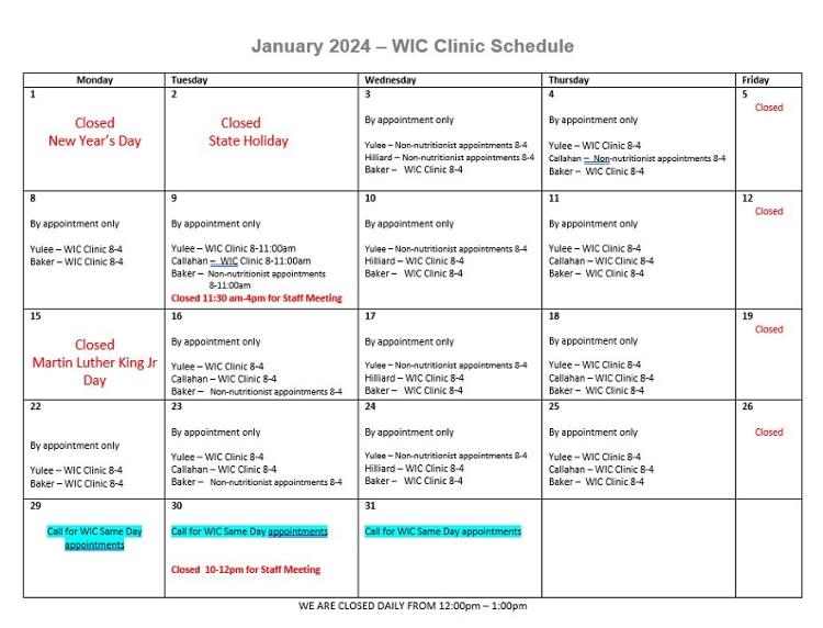 WIC  Florida Department of Health in Baker