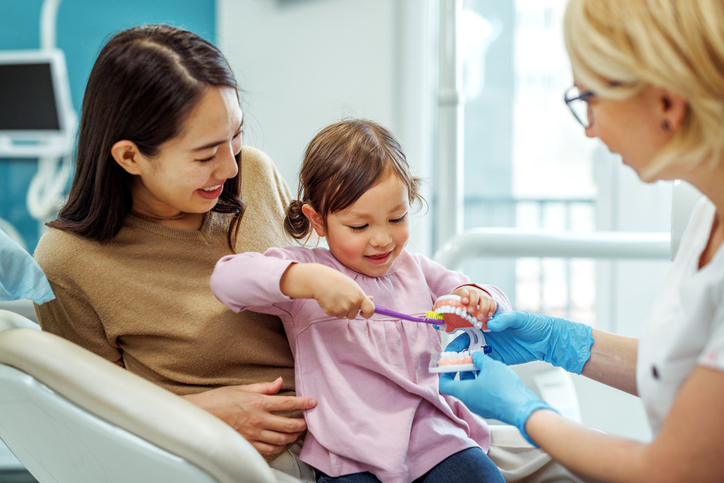 child at dental cleaning